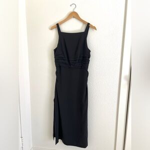 LA LIGNE black Sasha silk midi dress / size M
